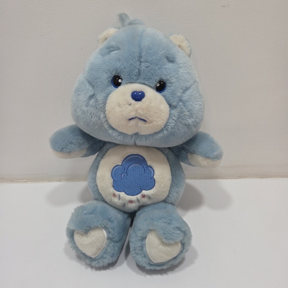 2002 Blue Grumpy Care Bears Plush 12" (Stained And Discolored)